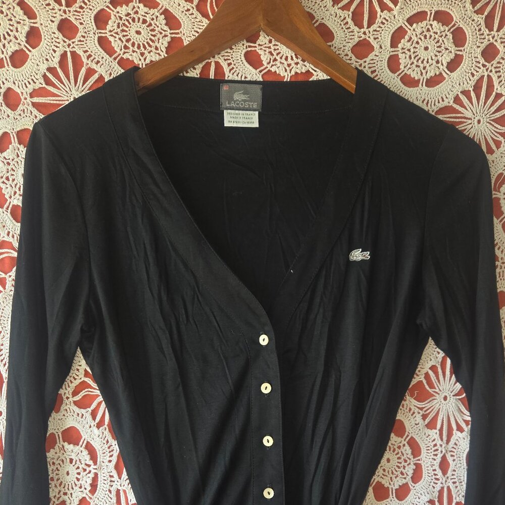 Lacoste Womens Black Belted Cardigan/Blouse ( EU 36/ US S)